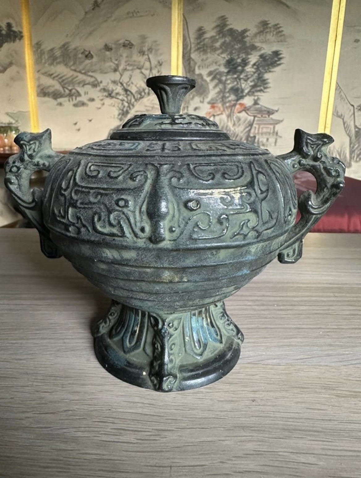 Vintage Japanese Buddhist Temple Incense Burner Shinran 700th Memorial 1961