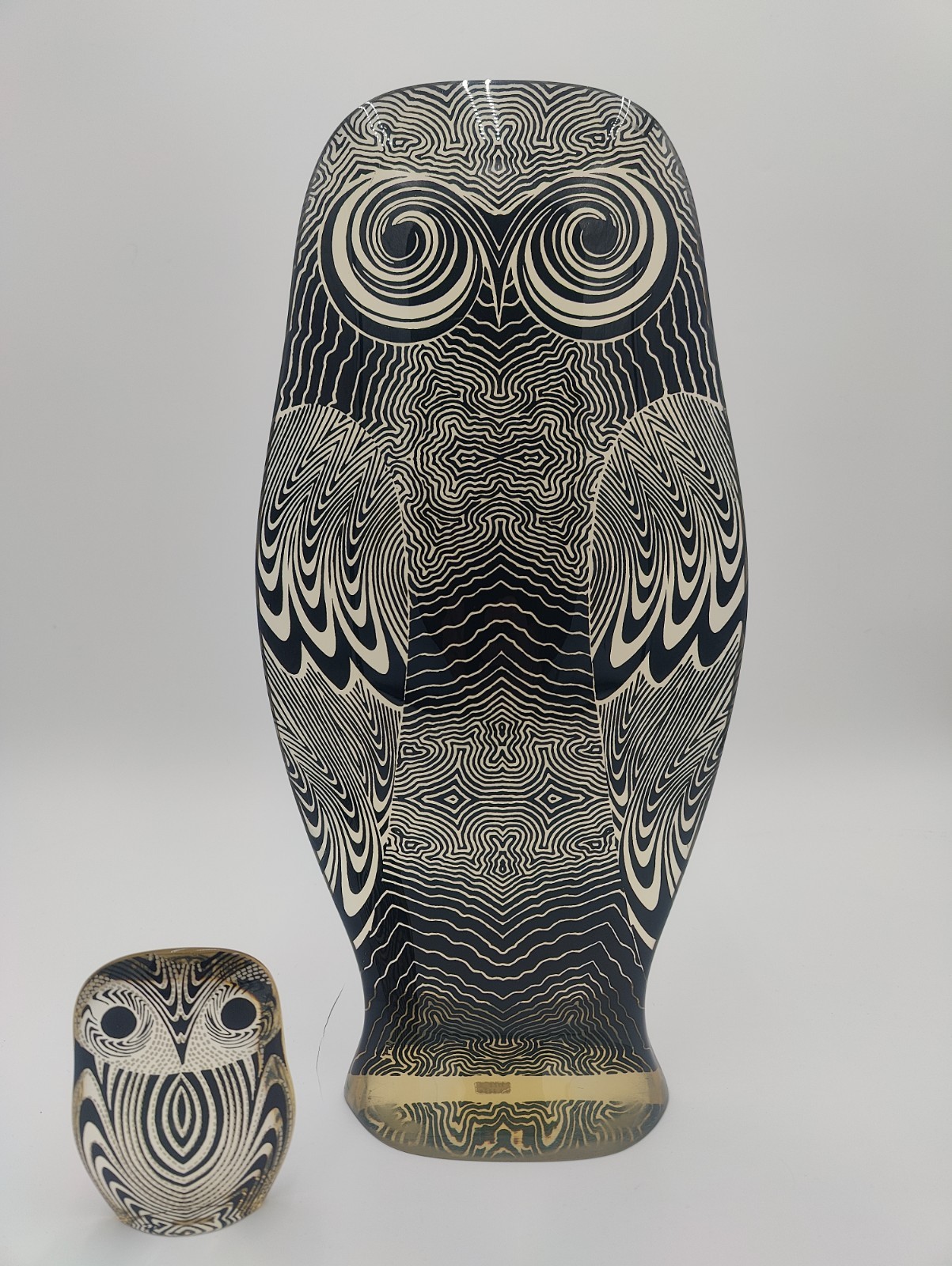 Vintage Abraham Palatnik LARGE Lucite owl w/baby owl