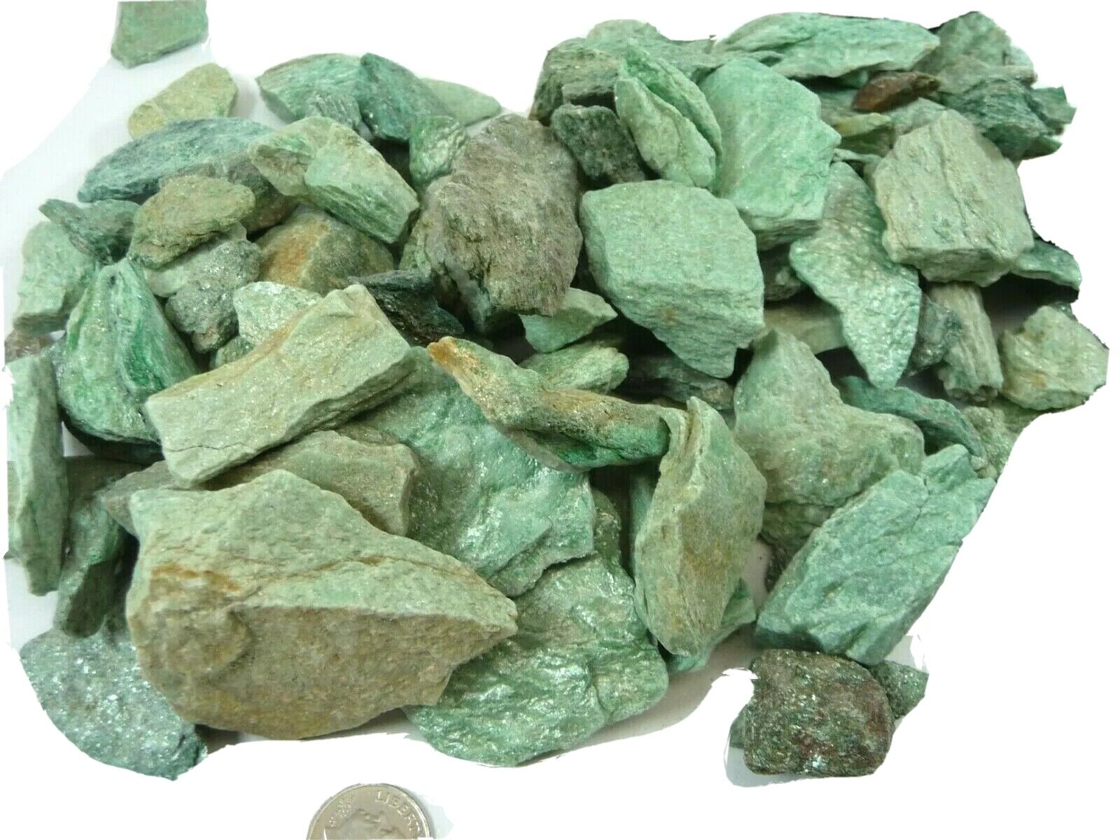 Green Fuchsite Crystal Rough Brazil 3 lbs. 5oz. Wholesale Lot