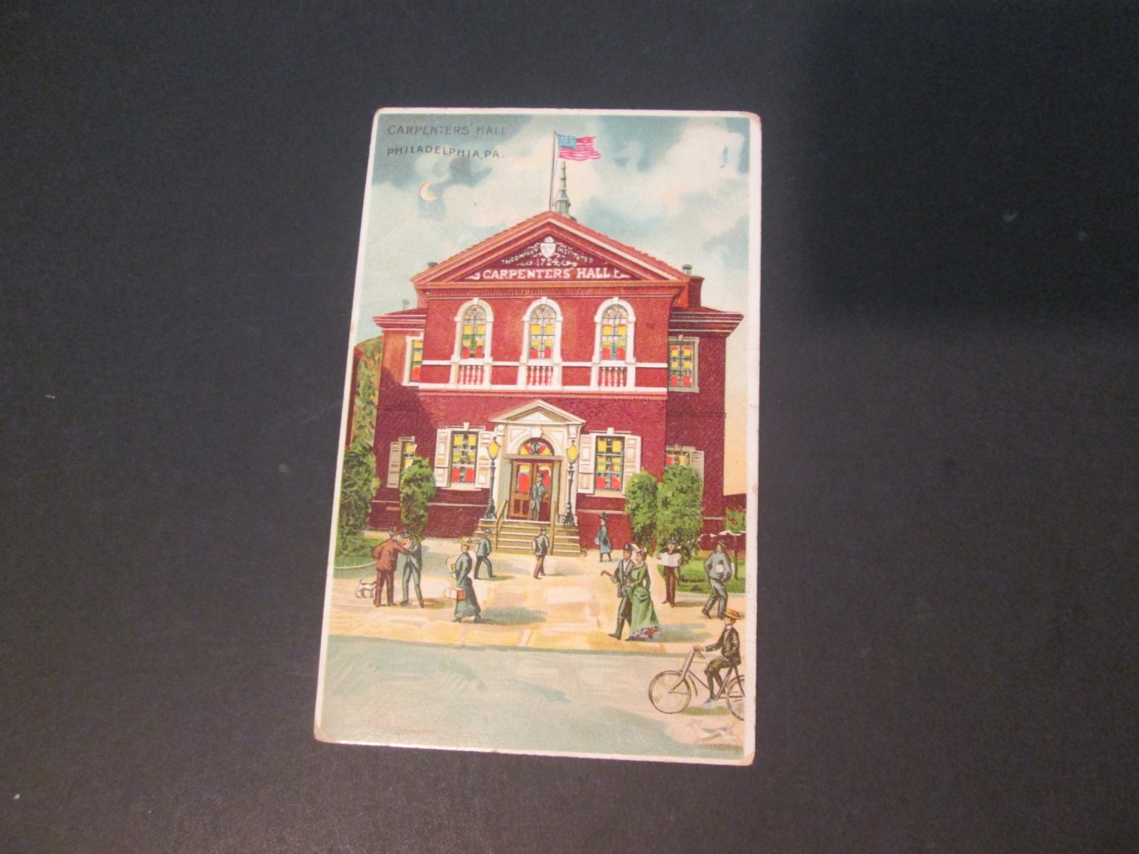postcard Hold to light Phila Carpenters Hall