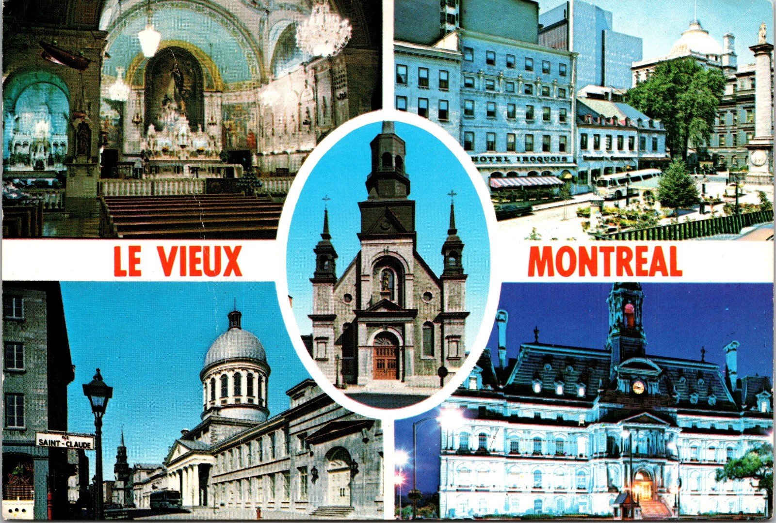 Postcard Le Vieux Montreal Quebec Canada Historic Sites Multi-View