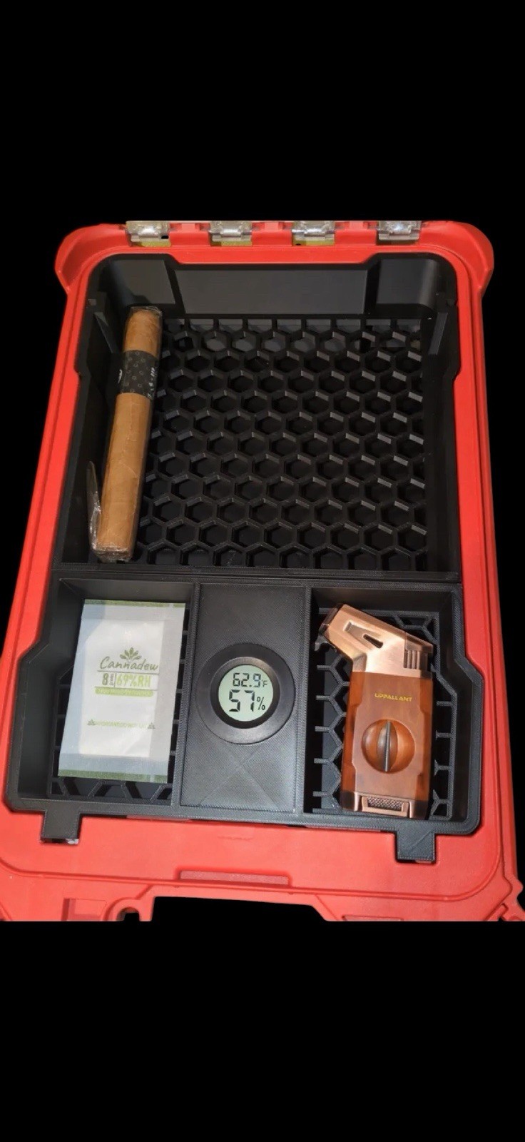 Custom Cigar Humidor Insert for Milwaukee Packout Deep Organizer 48-22-8435