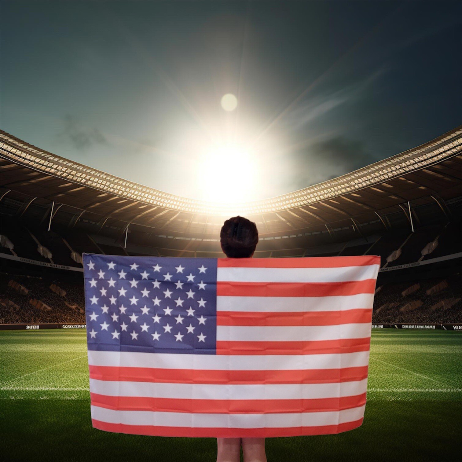 USA Fan Cape Emblem Body Flag 57 x 35 in. Digitally Printed Polyester New