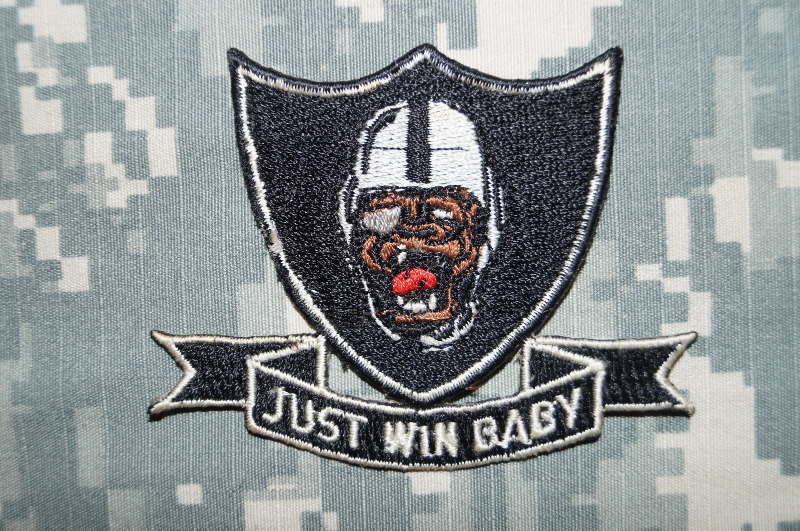 Novelty Biker Patch Just Win Baby Color Perfect Condition Oakland