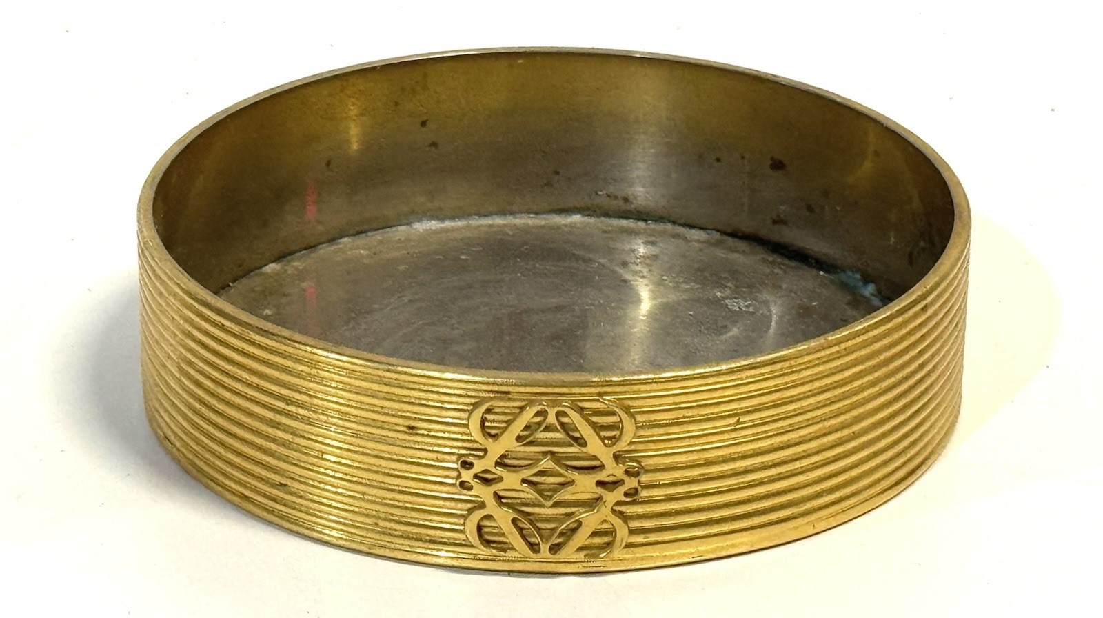 Vintage Loewe Made In Spain Gold Plated Wine Champagne Bottle Coaster