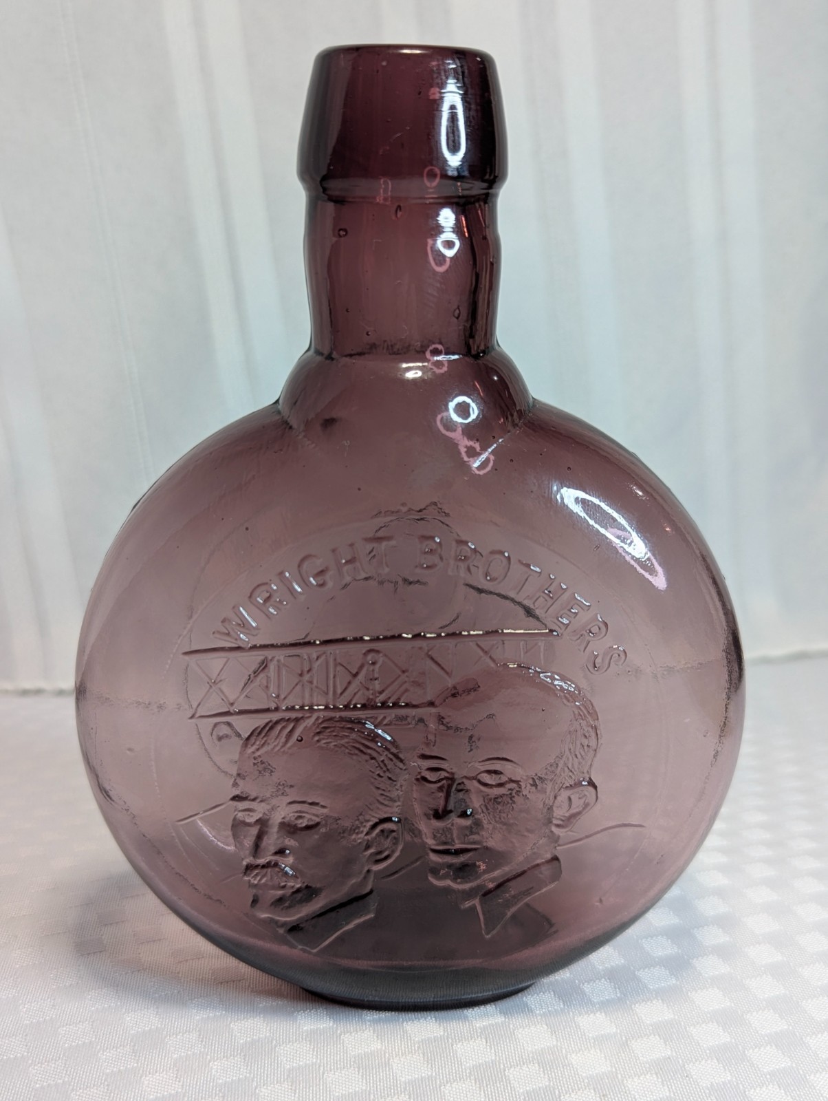 VTG 1970s Wheaton Glass Wright Brothers Amethyst Purple Bottle Museum Edition