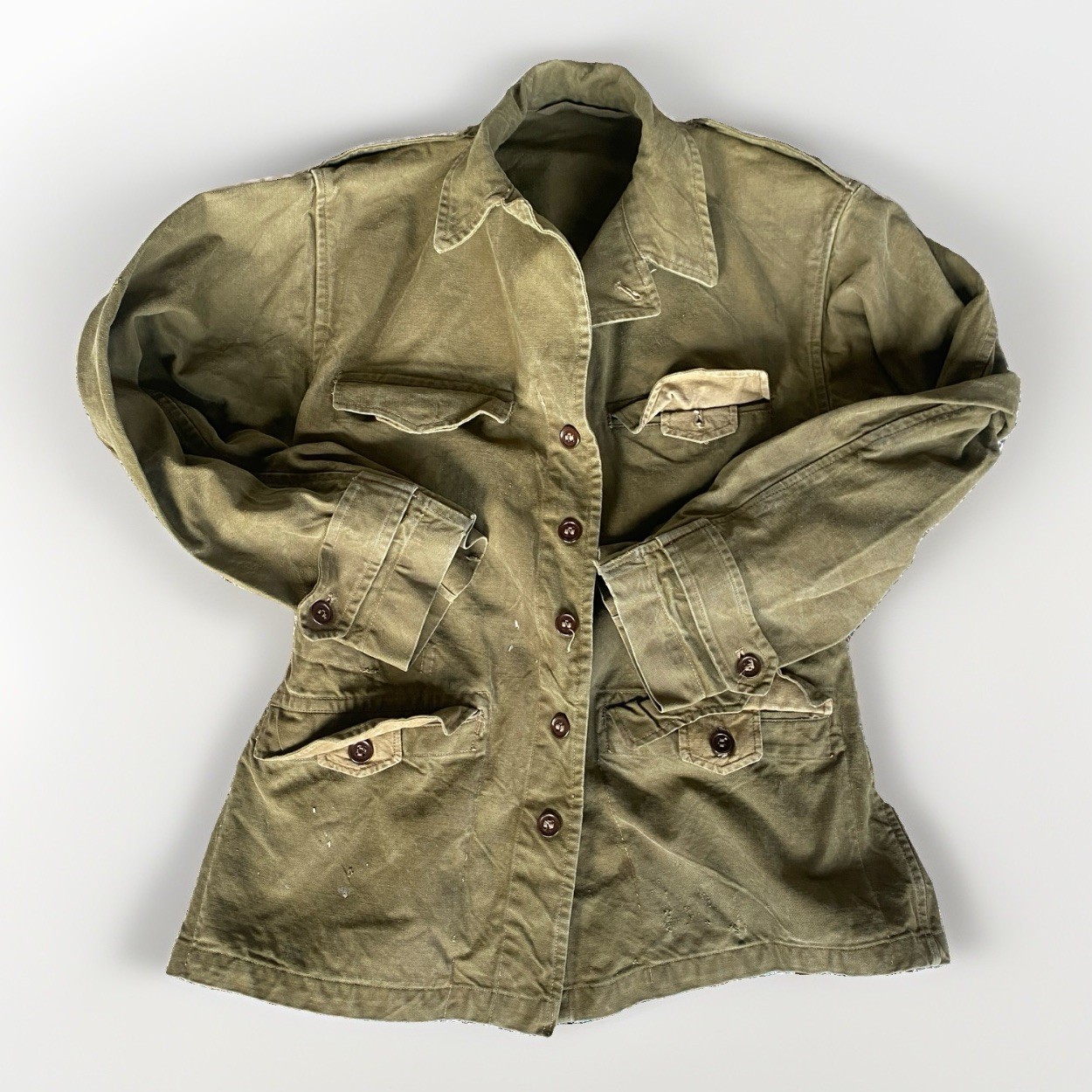 Genuine Vintage 1950s French Army Issue Vintage M47 Combat Jacket LARGE / XL ??