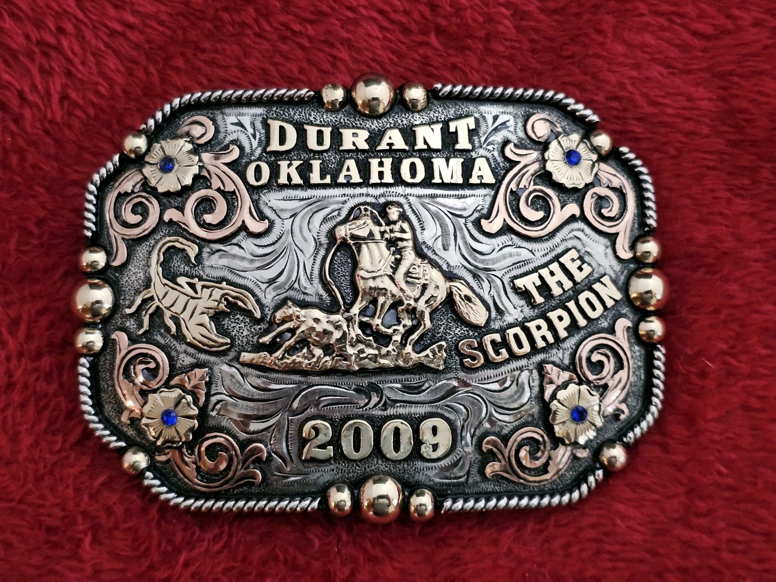 Rodeo X~Treme Calf Roping☆RARE☆2009☆CHAMPION TROPHY BUCKLE☆Durant Oklahoma☆855