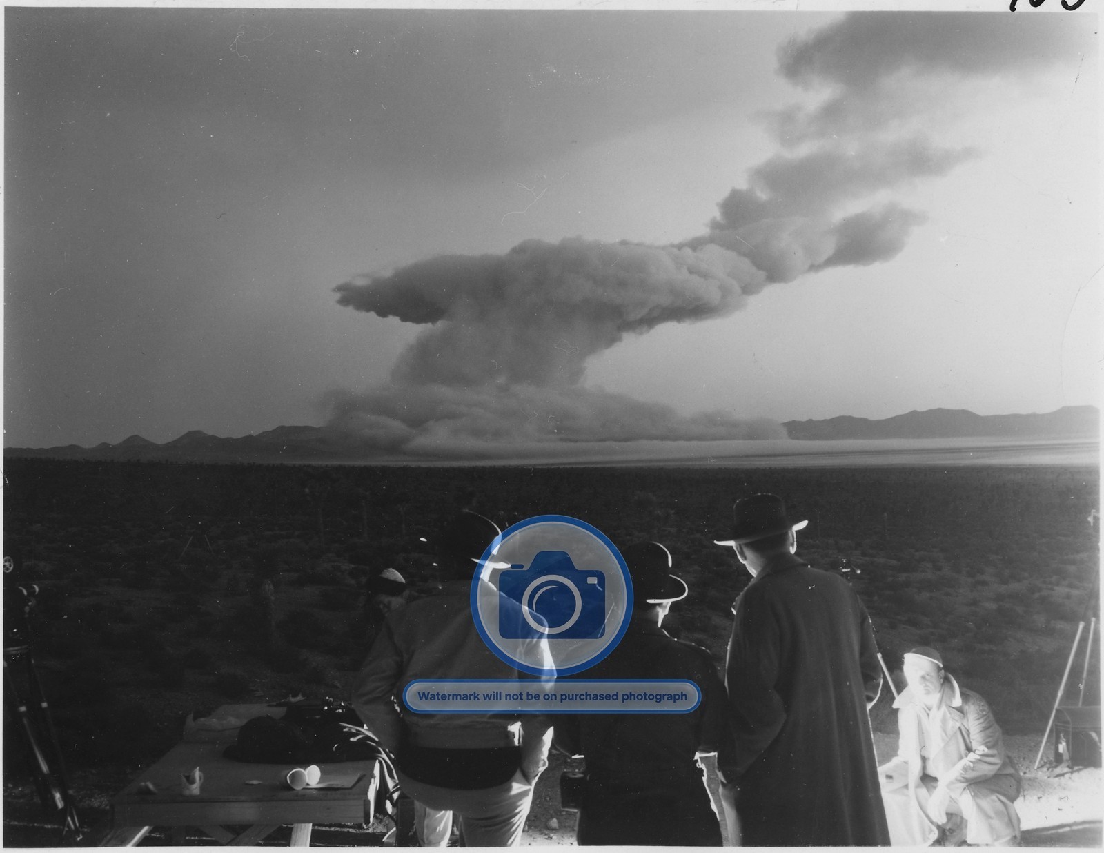 ATOMIC BOMB NUCLEAR BLAST OPERATION CUE NEVADA 1955 B&W 8.5X11 PHOTO
