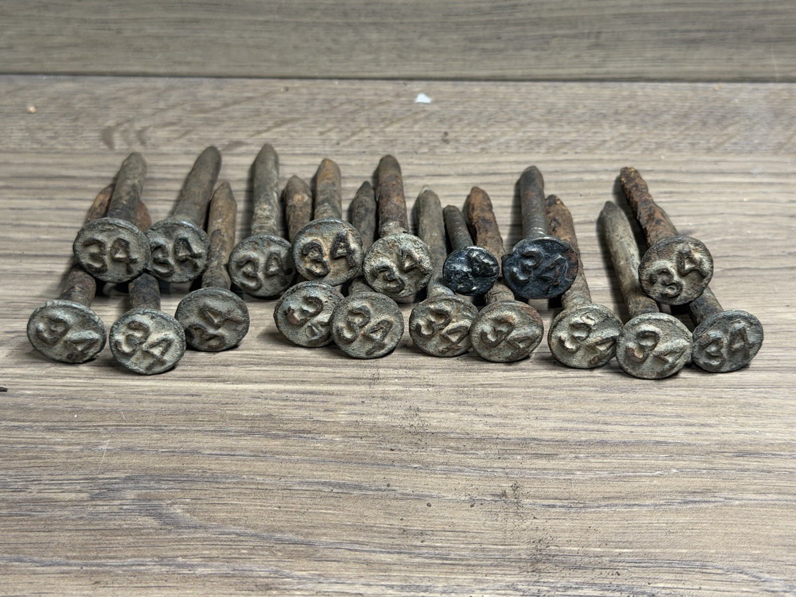 Railroad Date Nail 1934 Lot Of  18 Rare 