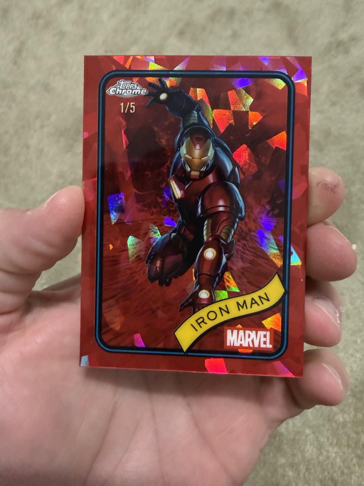 2025 Topps Chrome Marvel Sapphire Iron Man #1 ALPHA Red 1/5 2025 Topps Chrome Marvel Sapphire Iron Man #1 ALPHA Red 1/5
