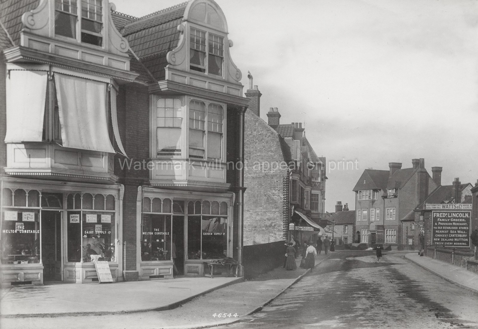 High Street Sheringham Norfolk Shops Town Scene Edwardian Era Vtg. Photo 19thC.