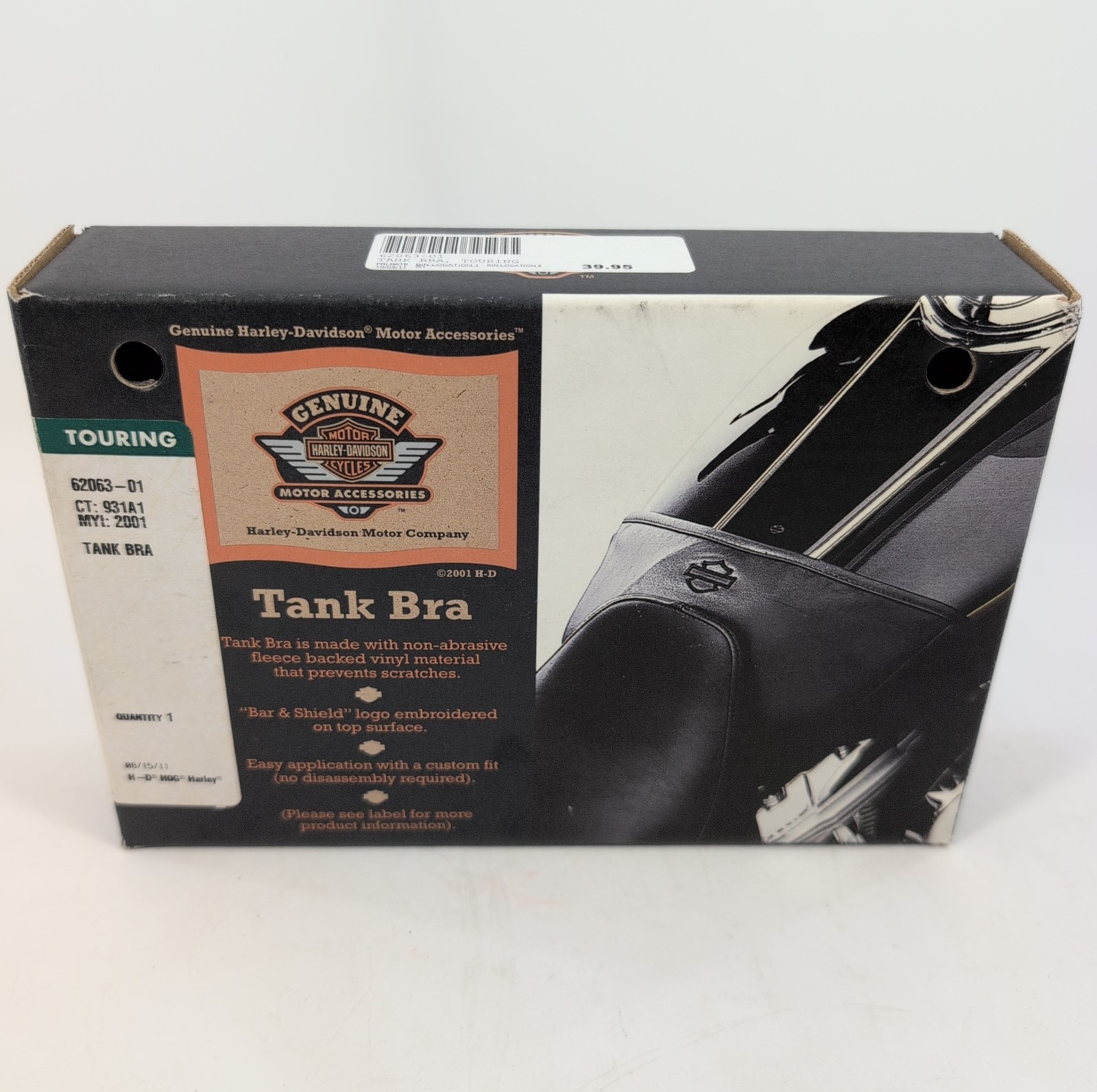 GENUINE HARLEY-DAVIDSON Tank Bra 62063-01 Fits 1997-Later Touring/Trike Models GENUINE HARLEY-DAVIDSON Tank Bra 62063-01 Fits 1997-Later Touring/Trike Models