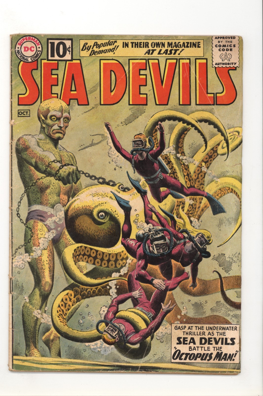 Sea Devils 1 VG- 1st App Octopus Man 1961