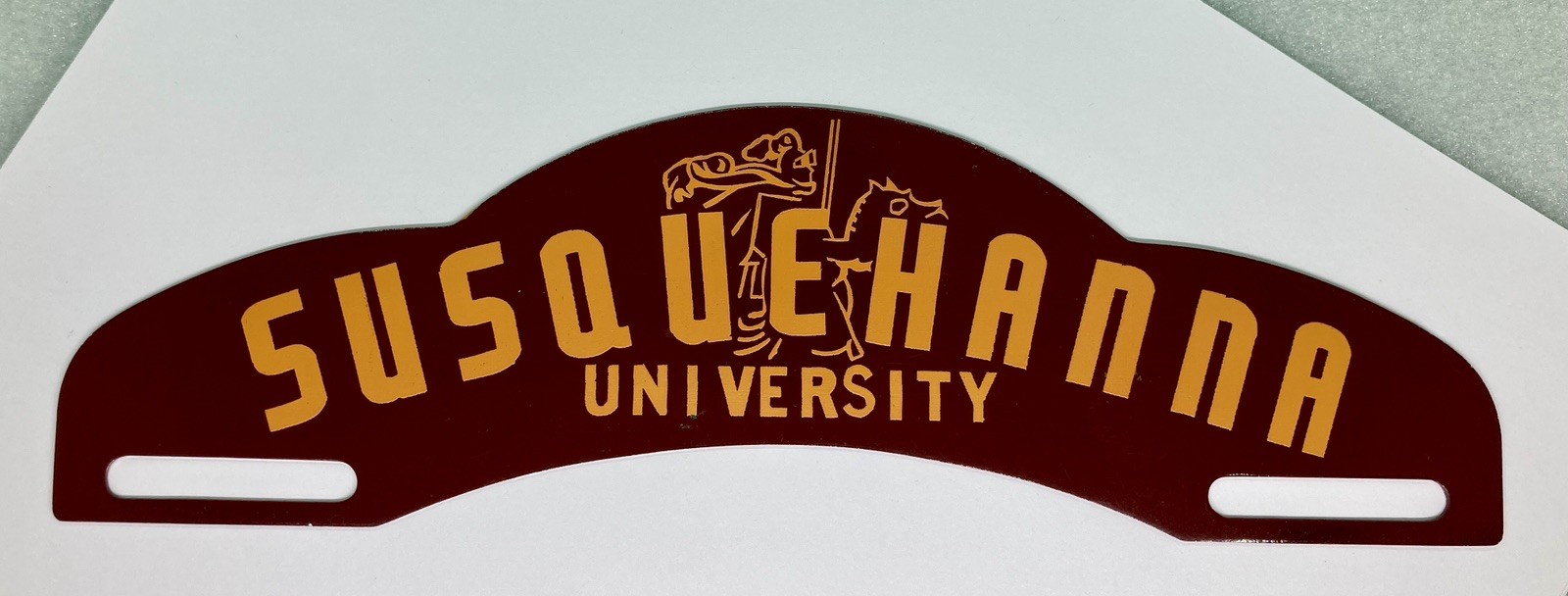 Vintage Old & Original Susquehanna University License Plate Topper. Looks NEW