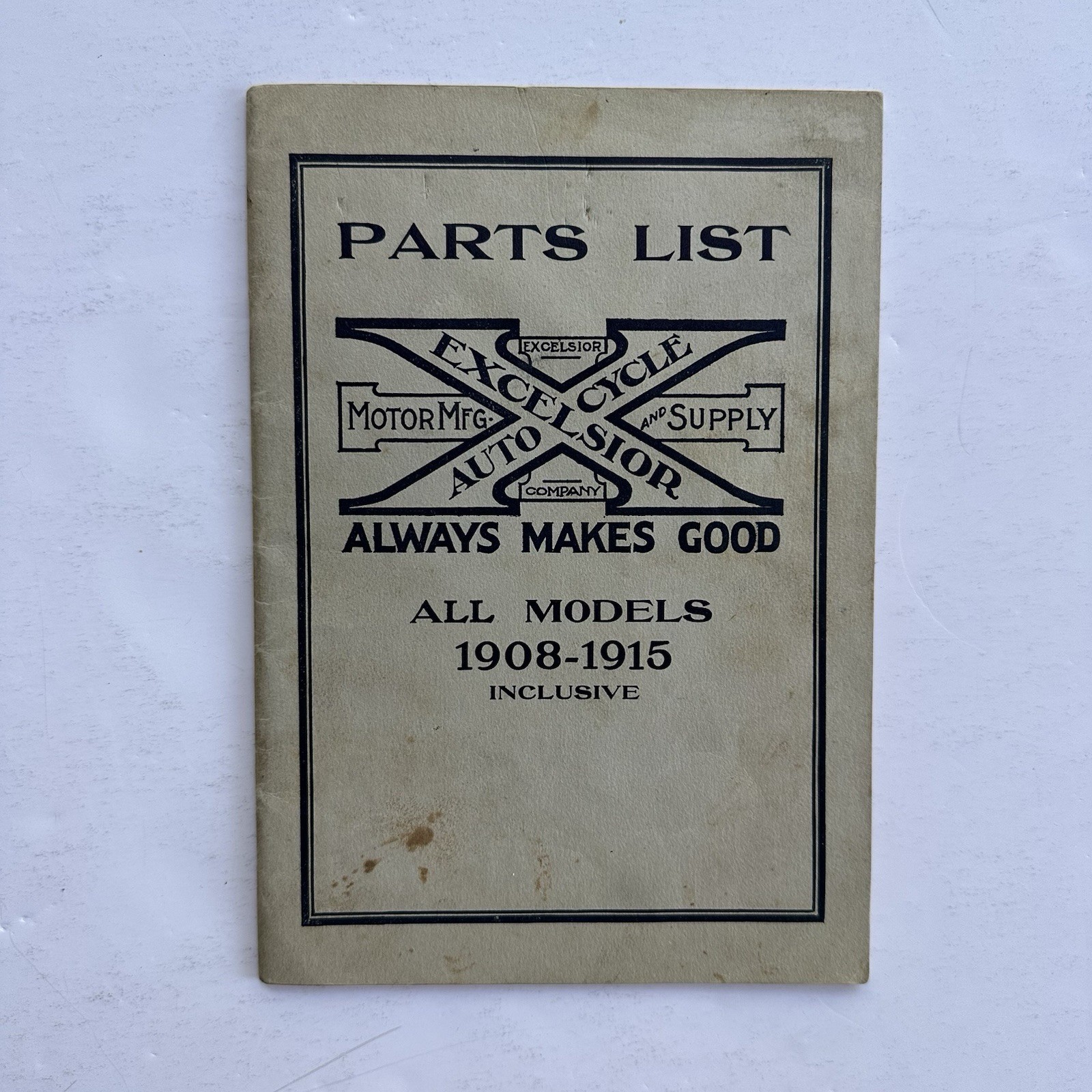 EXCELSIOR Auto Cycle Parts List 1908-1915  All Models SPLITDORFF MAGNETO X