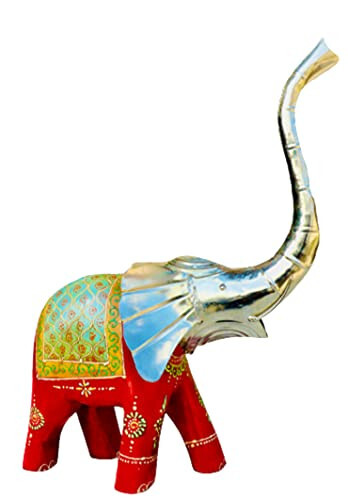 QT S Elephant Hand Carved Wooden Home Office Decor Statue Antique Classical