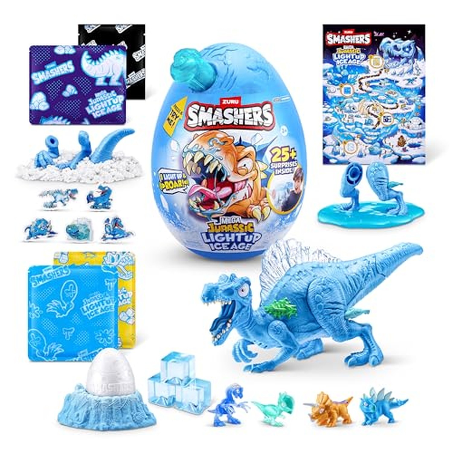 Smashers Mega Jurassic Light Up Ice Age Spinosaurus by ZURU, Smashable Egg To...