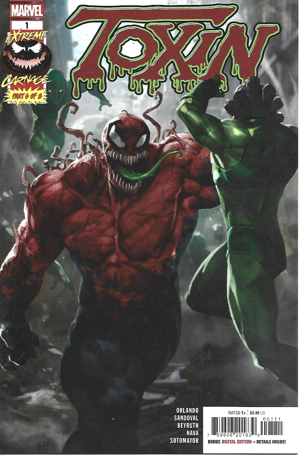 EXTREME CARNAGE TOXIN #1 SKAN COVER A MARVEL COMICS 2021 BAGGED AND BOARDED