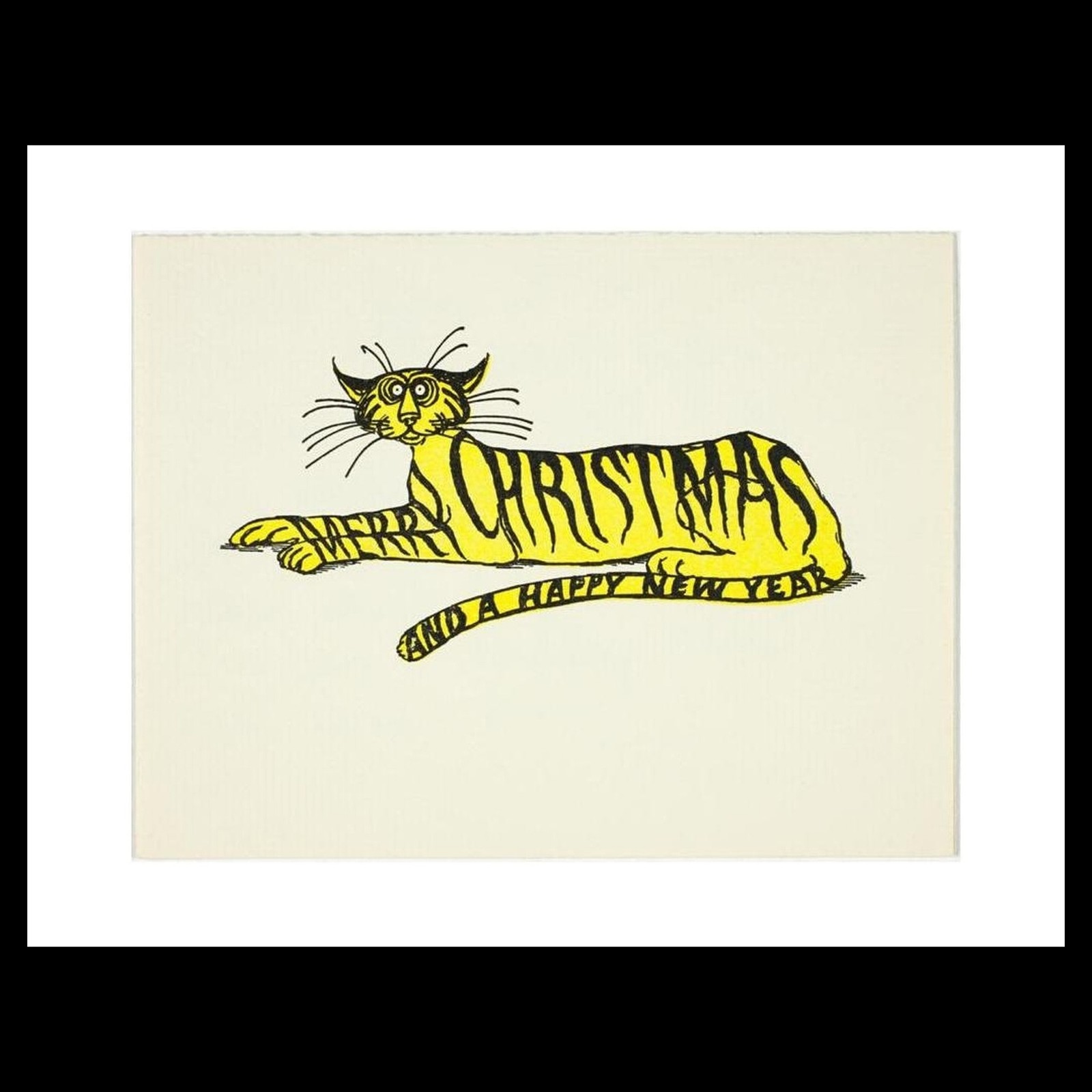 Edward Gorey - Christmas Card with Tiger (1945-2000) Art Card Print