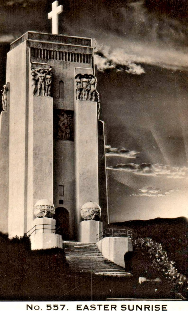 GLENDALE CA Forest Lawn Memorial EASTER SUNRISE RARE c.1900s RPPC Postcard GLENDALE CA Forest Lawn Memorial EASTER SUNRISE RARE c.1900s RPPC Postcard