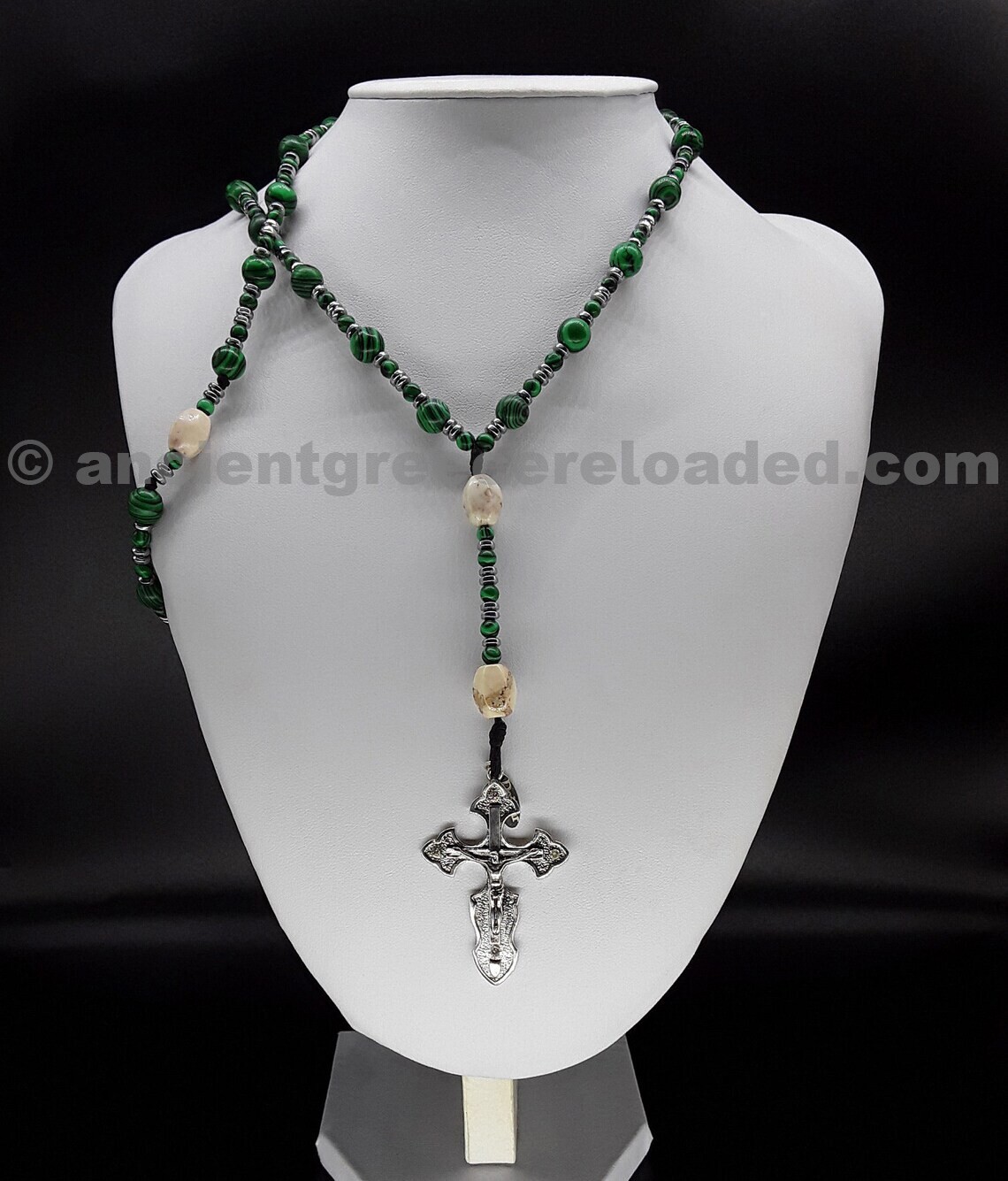 The Anglican Rosary Necklace of Nature, 925 Silver Cross, Rosary Necklace