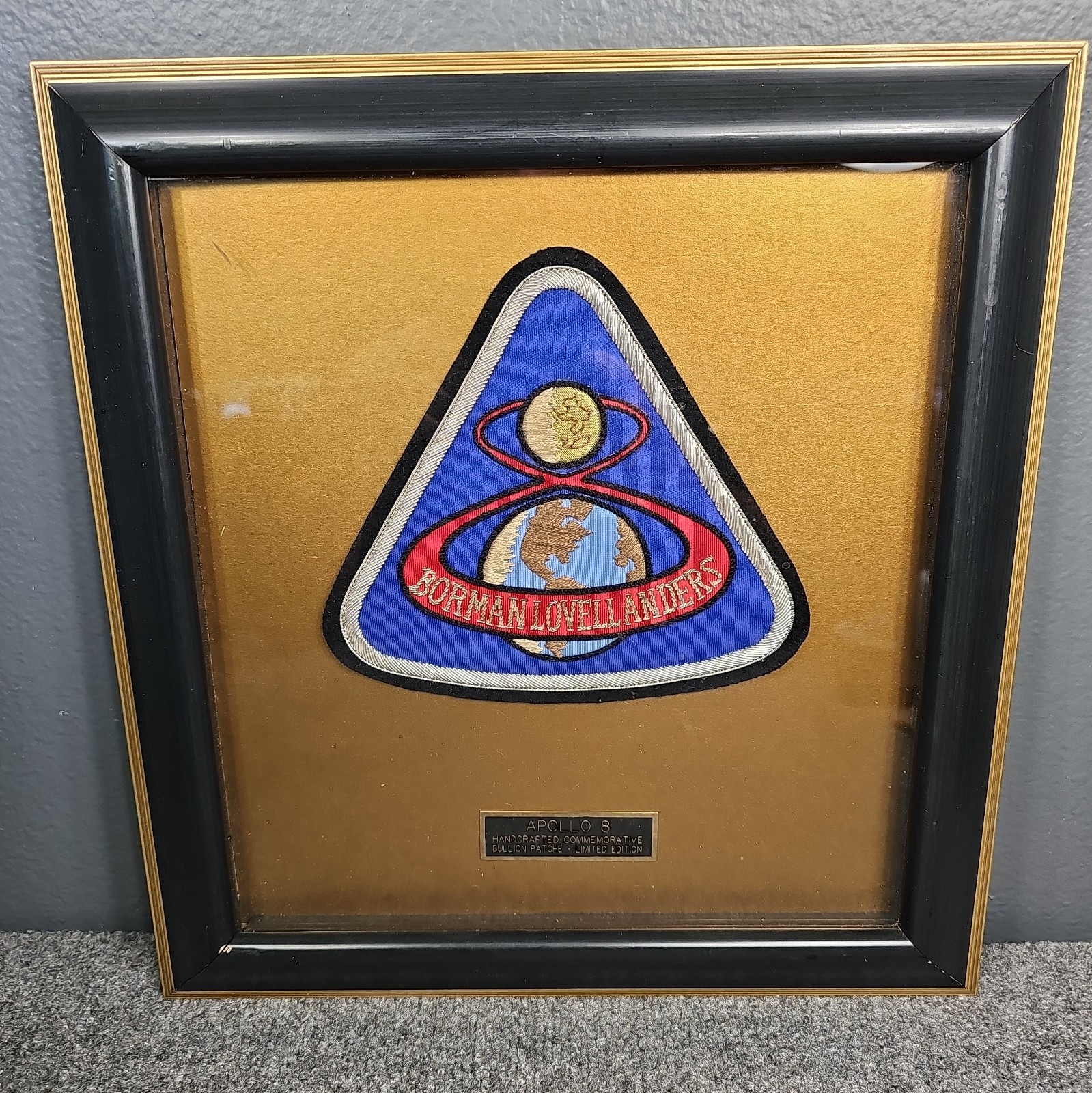 RARE Vtg NASA Apollo 8 Bullion 3D Patch Plaque Limited Edition /100 