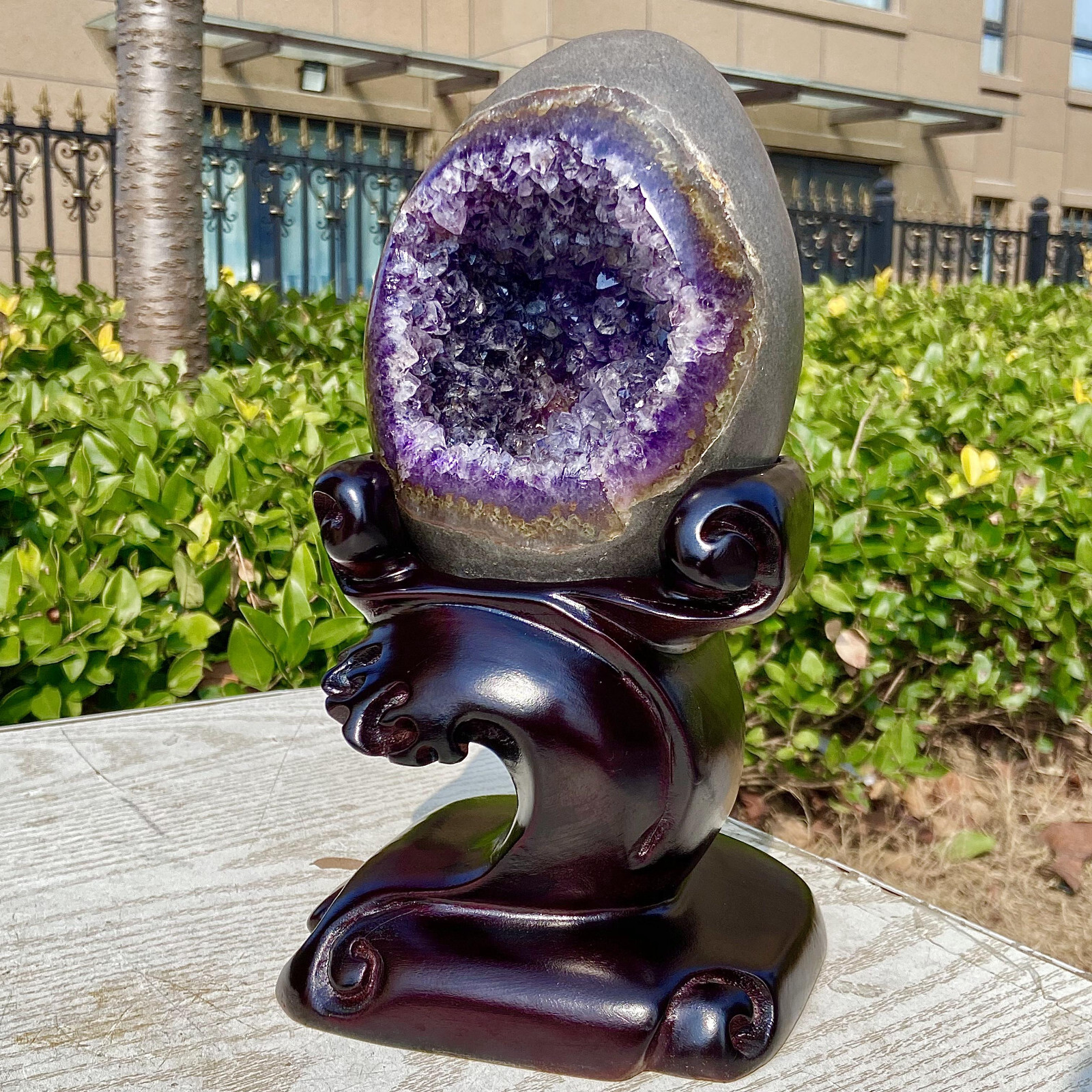 4.98LB Natural beautiful amethyst Dinosaur egg Quartz Crystal specimen healing