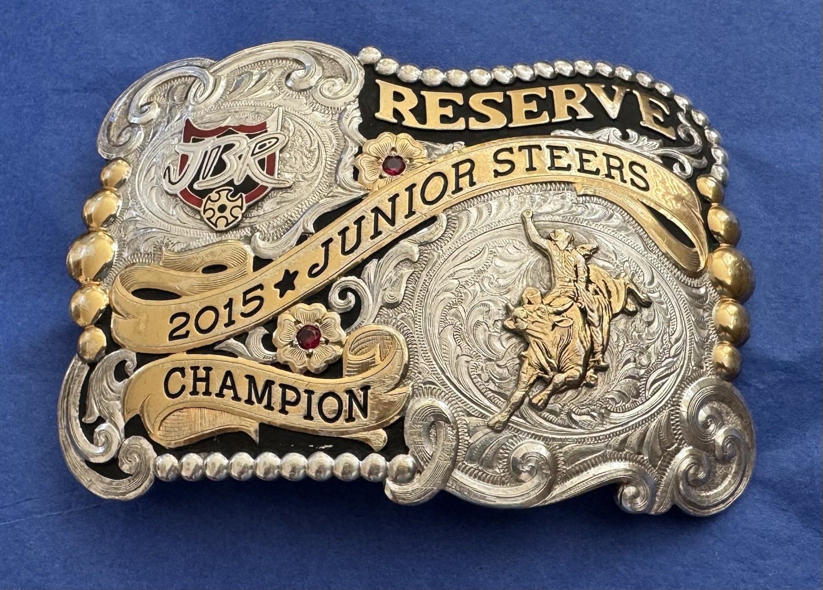 VTG Awesome 2015 JBR Rodeo Jr Steers Reserve Champion Gist SS Trophy Belt Buckle