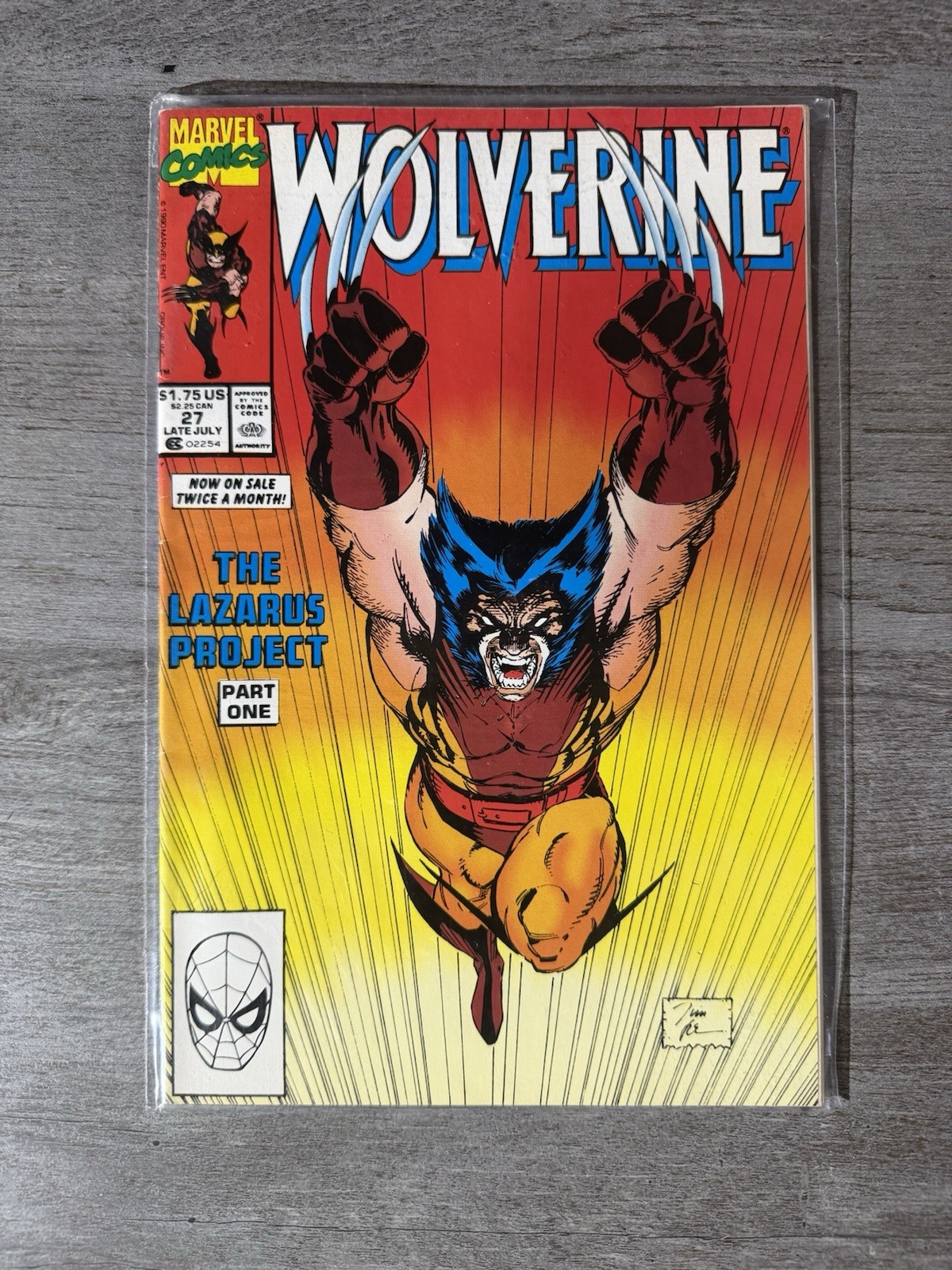 Wolverine #27 Marvel Comics 1990 Jim Lee Cover Lazarus Project Part 1