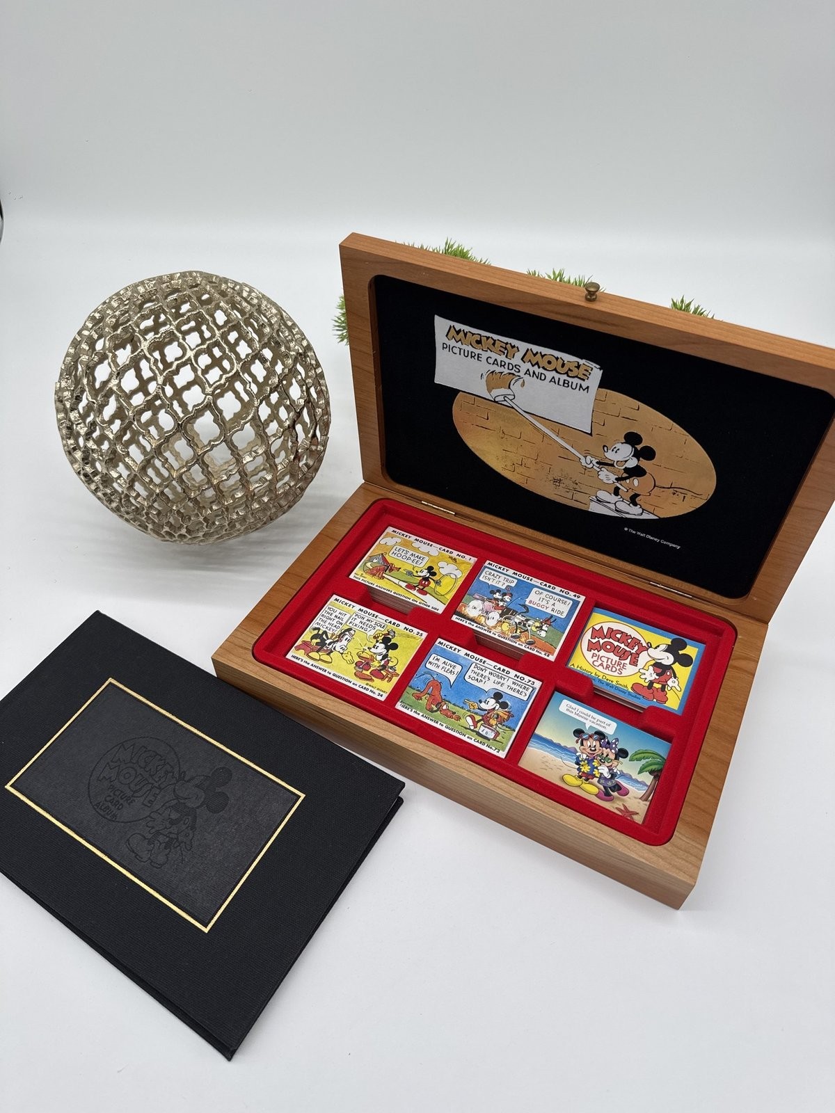 Mickey Mouse Picture Cards and Album Boxed Wooden Case Collector Set