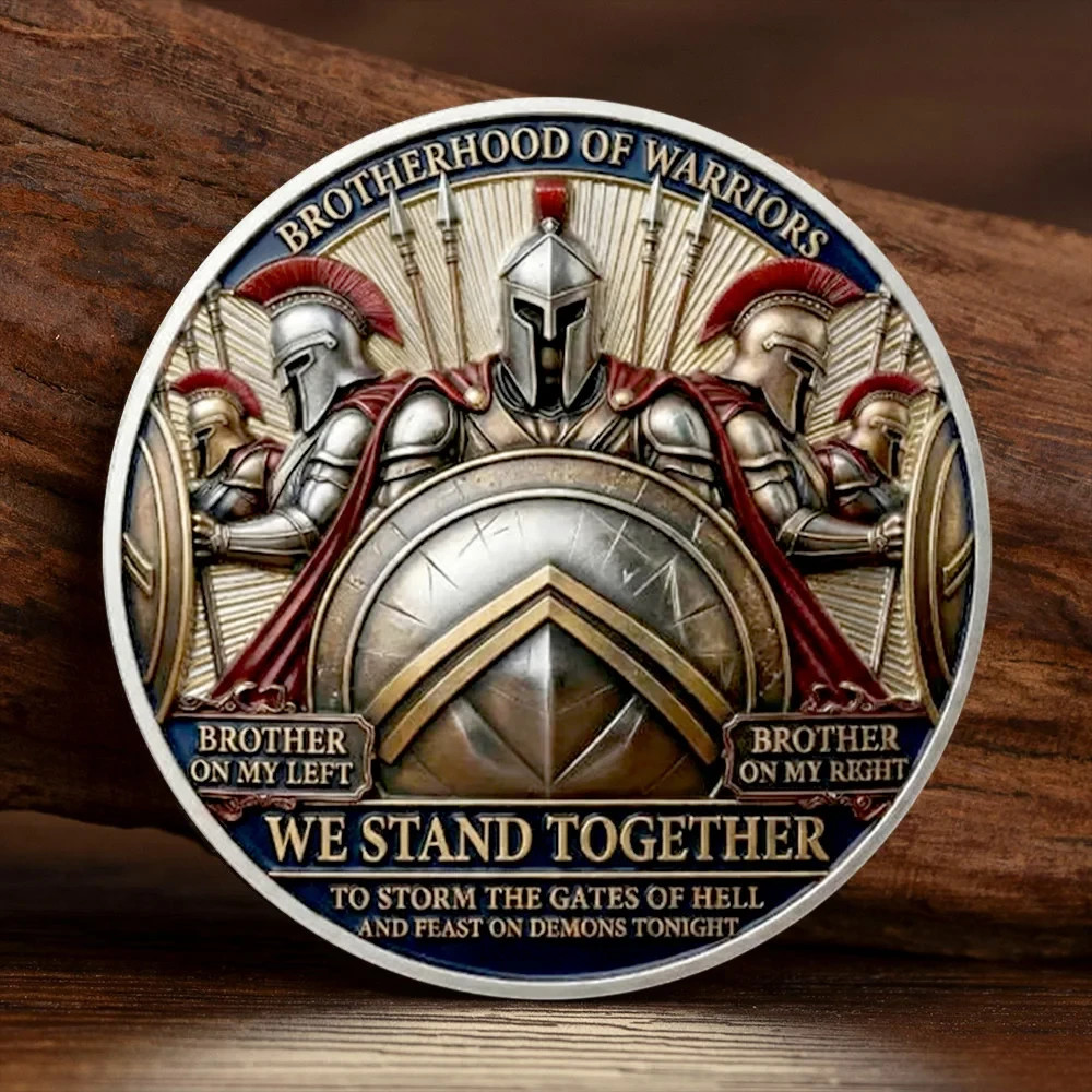 Brotherhood Warrior Coin Gift For Best Friend Strength Loyalty Knight Coin