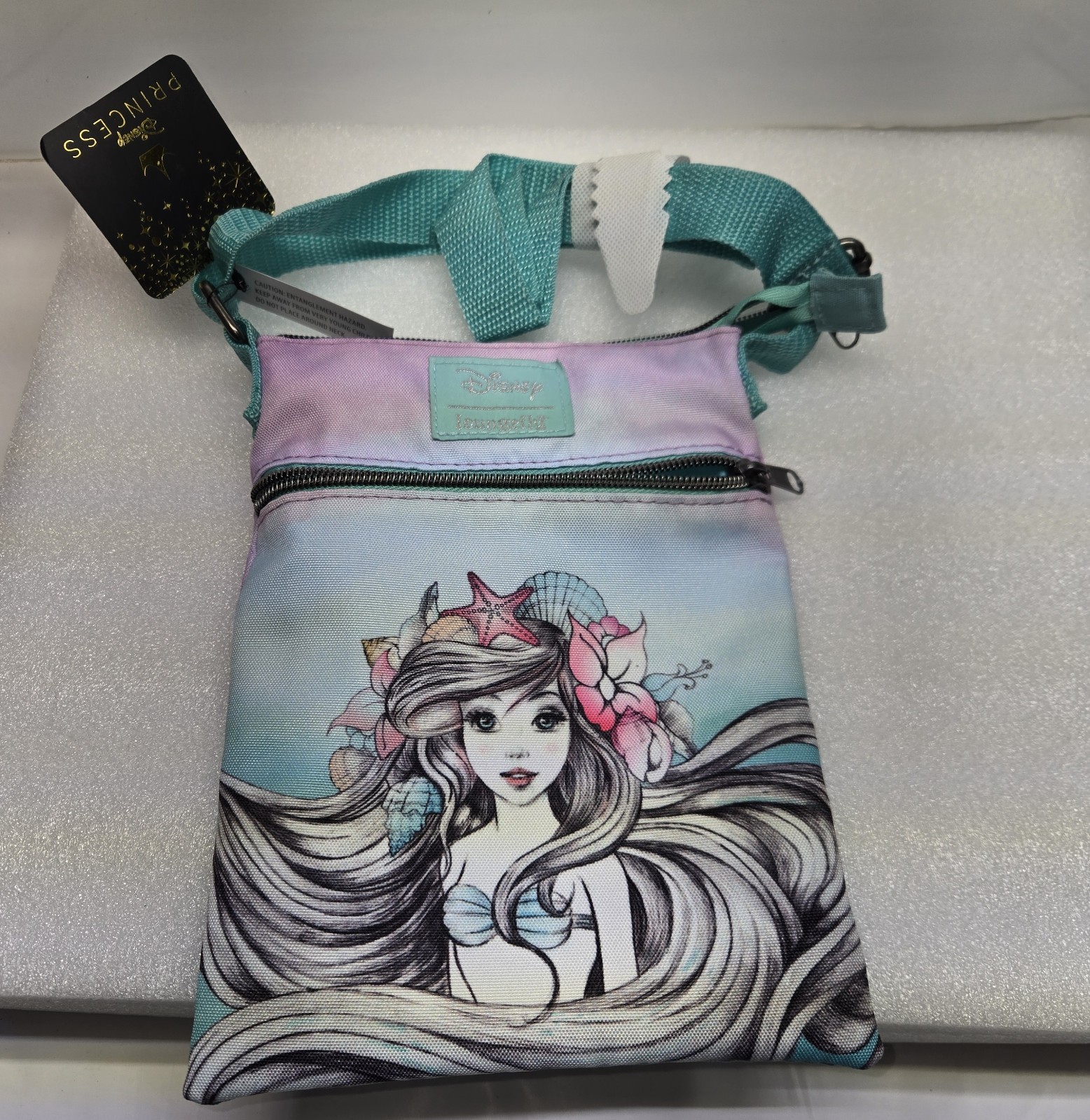Loungefly Disney The Little Mermaid Ariel Watercolor Passport Crossbody Bag