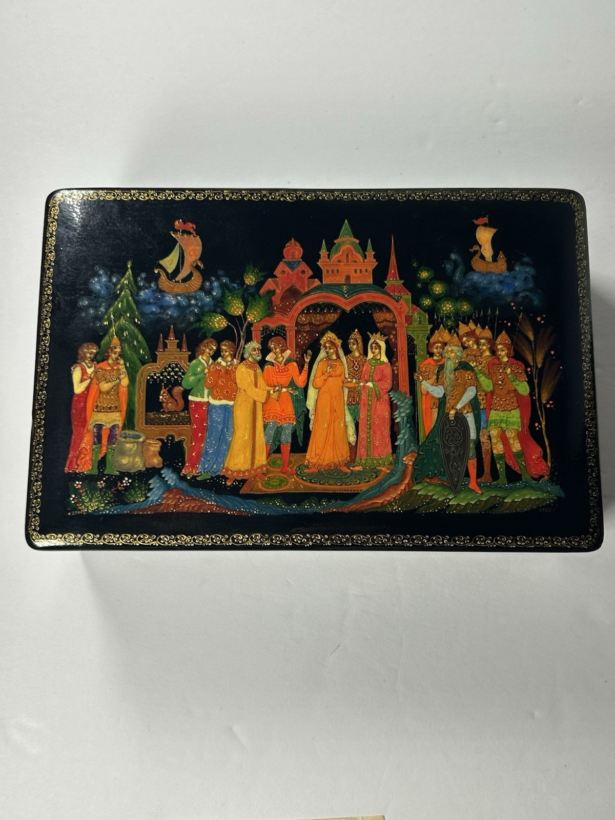 Vtg 1982 Signed Russian Palekh Lacquer Box \