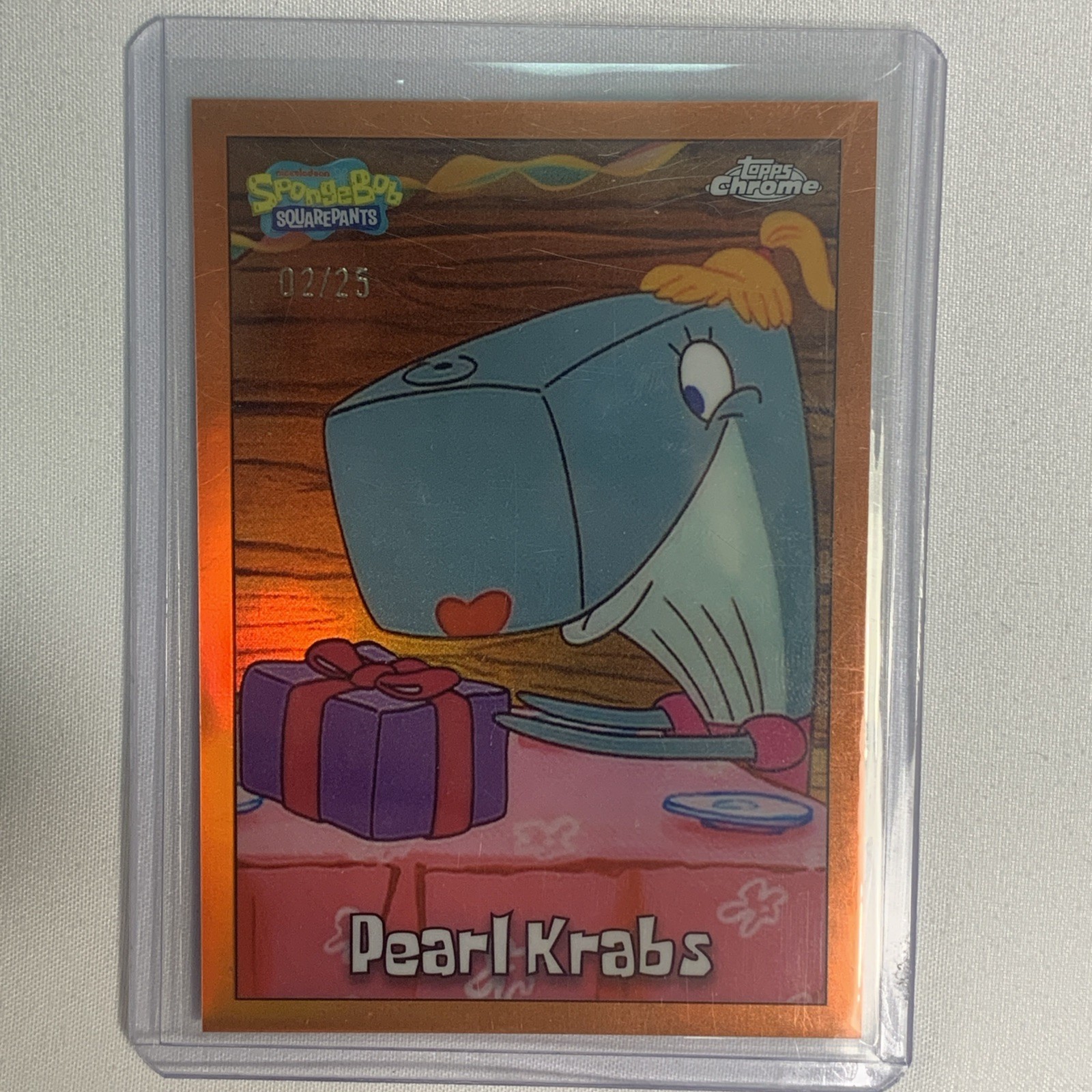 2025 Topps Chrome SpongeBob Pearl Krabs Orange Refractor 18/25 2025 Topps Chrome SpongeBob Pearl Krabs Orange Refractor 18/25