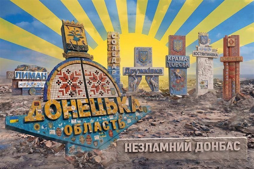Flag of the Invincible Donbass. ZSU, Ukraine. 2026 1.05 x 0.7 m