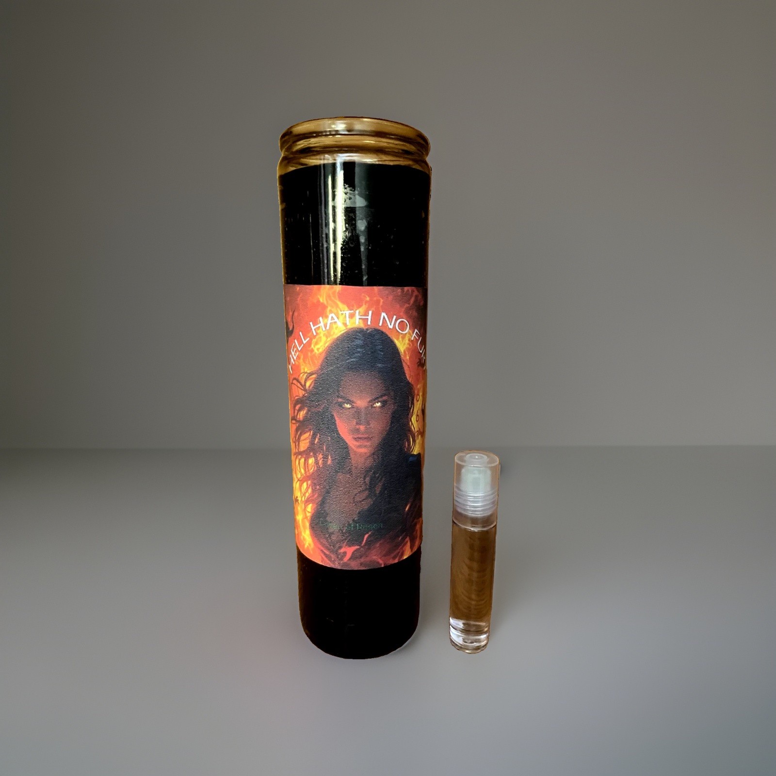 HELL HATH NO FURY-Black Candle W/Spell Oil- Wicca Hoodoo Rootwork 