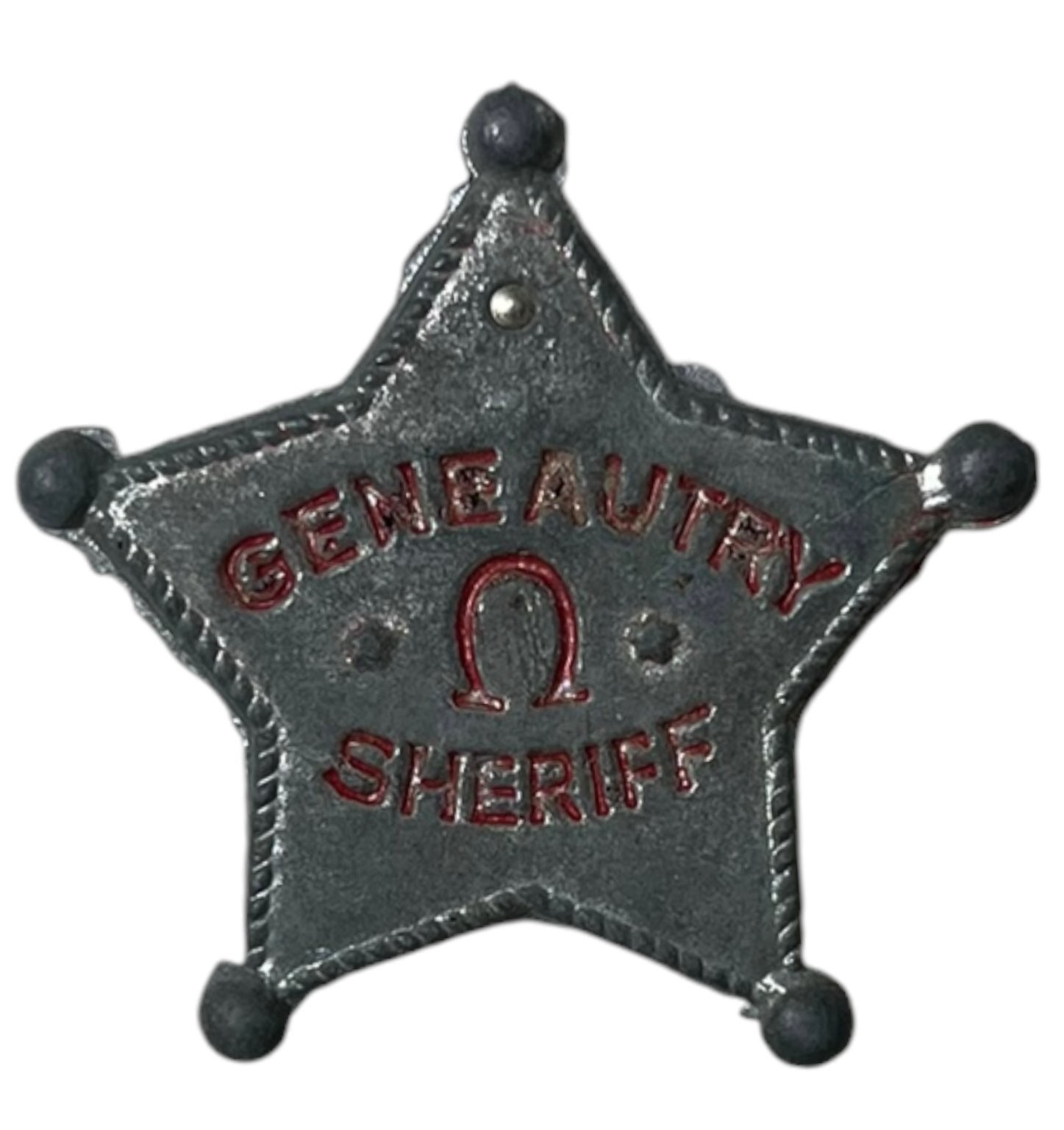 Vintage Gene Autry Sheriff Star Pinback Button Badge Western Cowboy 1940s 1950s Vintage Gene Autry Sheriff Star Pinback Button Badge Western Cowboy 1940s 1950s