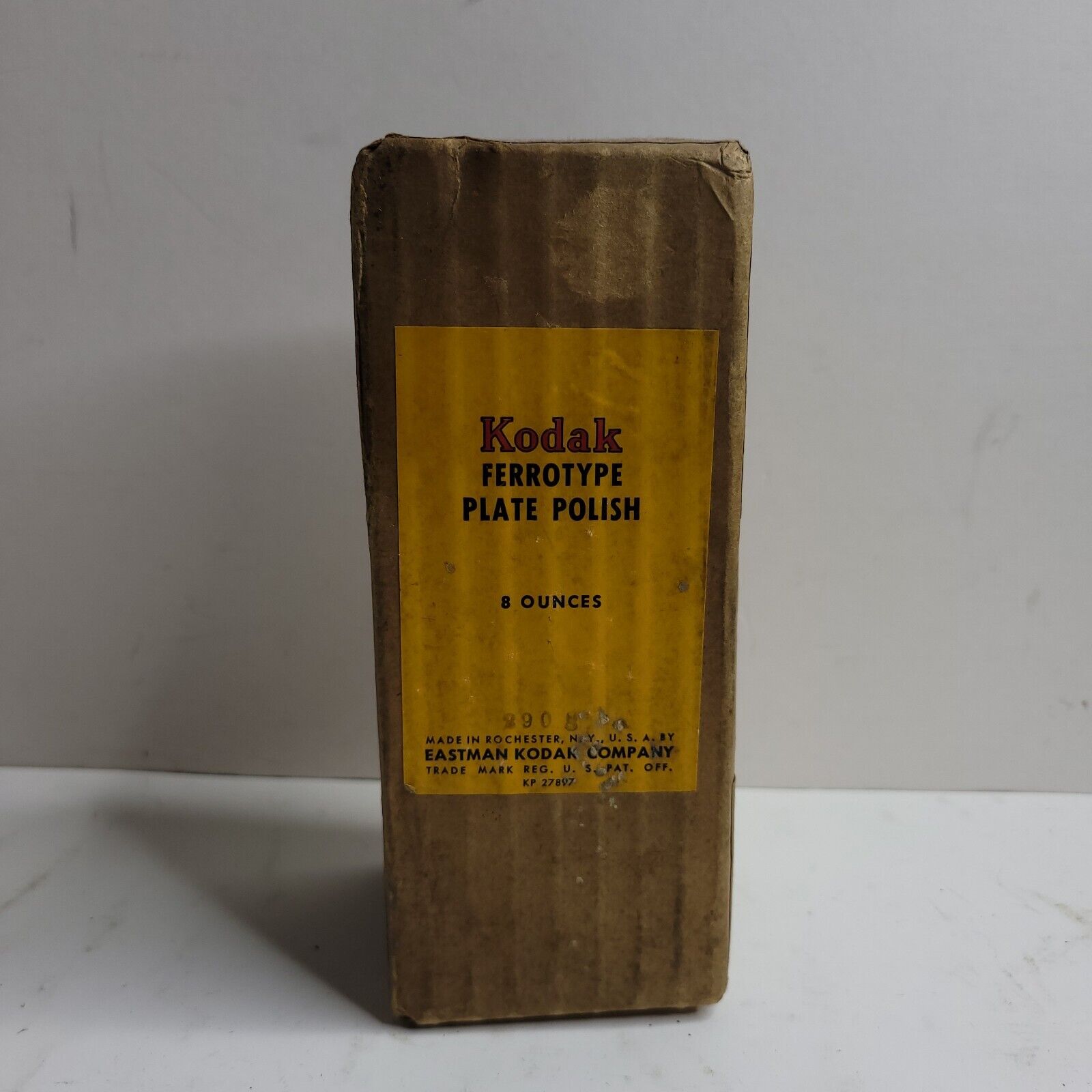 Vintage Kodak Ferrotype Plate Polish 8oz Glass Bottle, Rochester, NY SEALED NOS