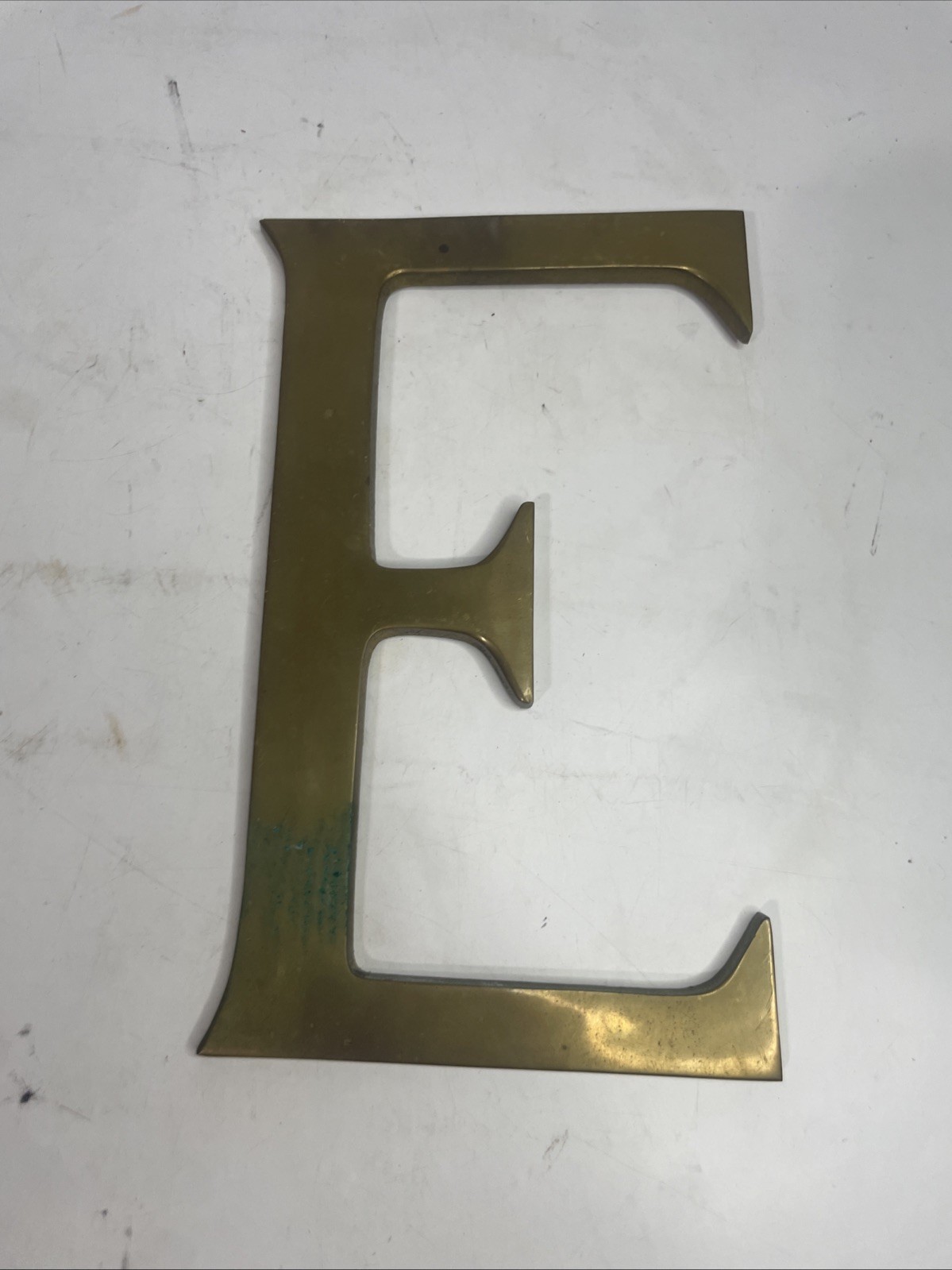 VTG Mid Century Hong Kong Brass 9” “E”