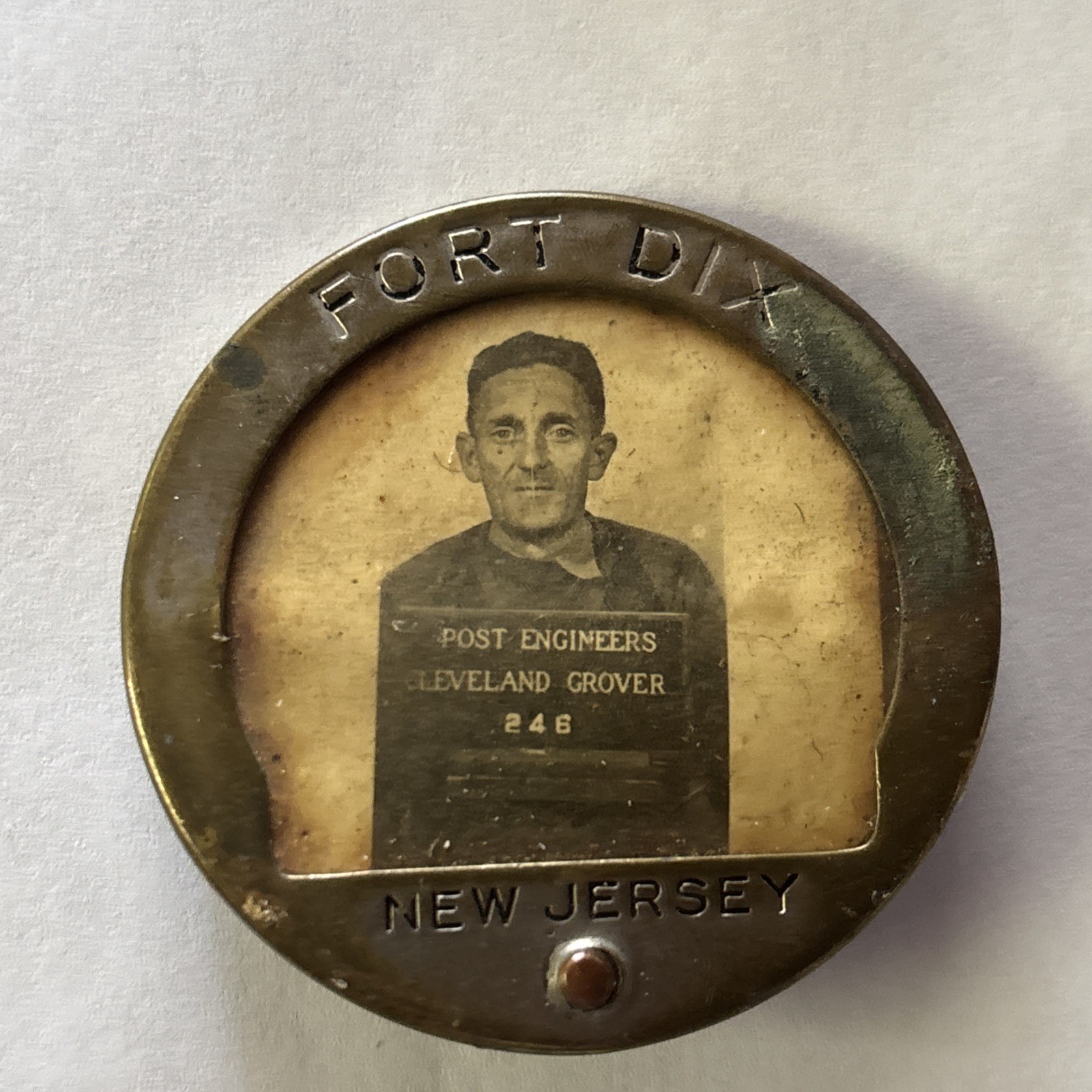 WWIl Fort Dix New Jersey Identification Badge Post Engineers