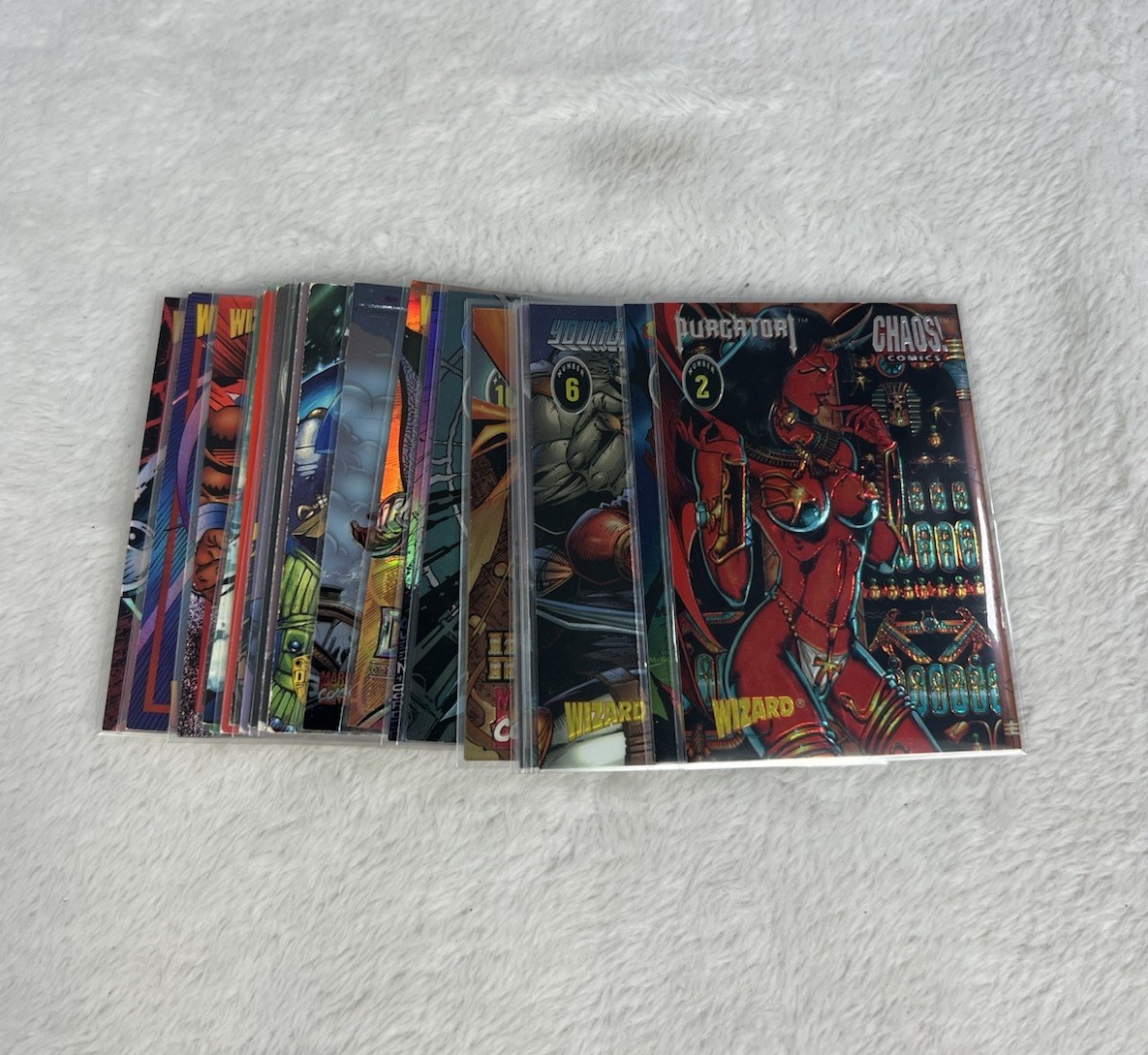 Lot Of 27 Vintage Wizard Magazine Chromium Promo Card Bundle Marvel DC & More