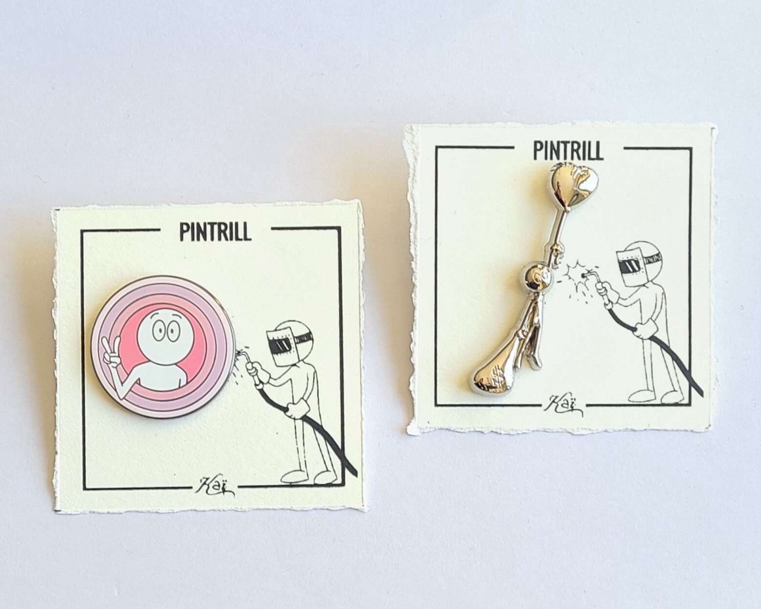 ⚡RARE⚡ PINTRILL x KAI ASPIRE Set Of 2 Signed Kai Aspire Pins *BRAND NEW* 2017 LE