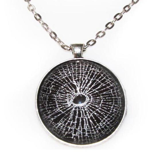 REAL spider web necklace round