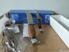 Colt Leather Handle Twin Hunting Knife Set CT295-CT296 New in Box #CT426 picture