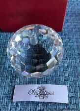 Oleg Cassini Crystal Apple Paperweight Signed Etched Faceted New In Box picture