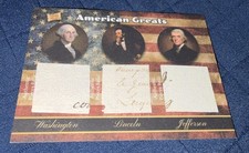 2020 Pieces of the Past American Greats Triple Relic Card Washington Lincoln picture