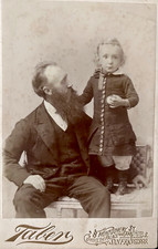 1888 Totten San Francisco Sepia Cabinet Card Photo Portrait Man & Child picture