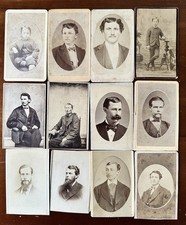 MEN & BOYS - Lot of 12 1860s & 1870s CDV Photos Original Antique picture