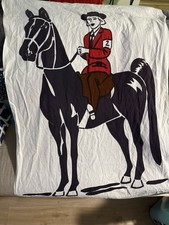 Vintage Paramount Flag Co Ajax Cotton Equestrian Fox Hunt Rider Banner Rare picture